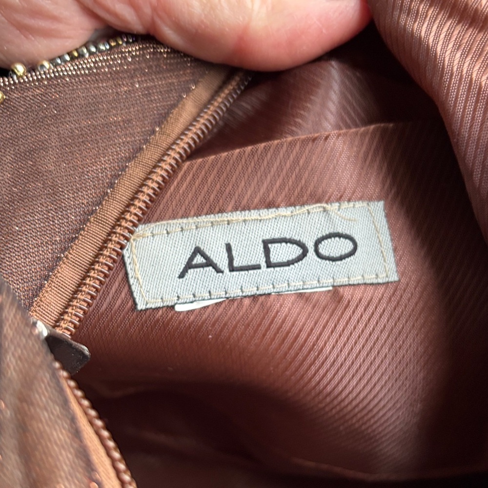 Aldo Beautiful Brown Beaded Hobo Bag - Picture 9 of 12